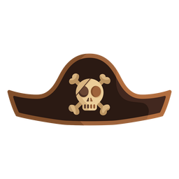 Piratenschädel Kapitän Hut Symbol PNG-Design