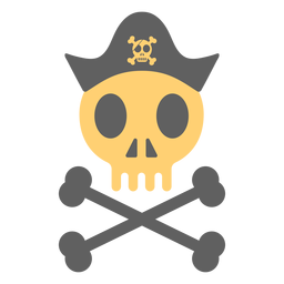 Ilustração do esqueleto do chapéu com caveira de pirata Transparent PNG
