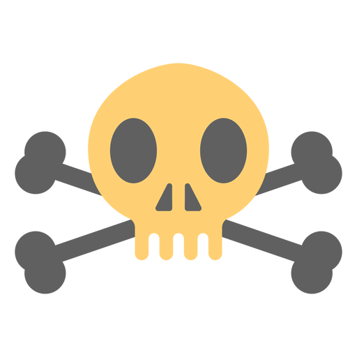 Ilustração de caveira de pirata sobre esqueleto