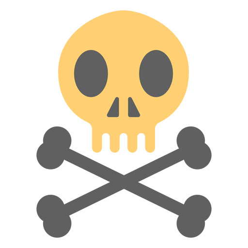 Ilustração do esqueleto do crânio de pirata