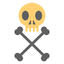 Ilustração vertical do esqueleto do crânio do pirata