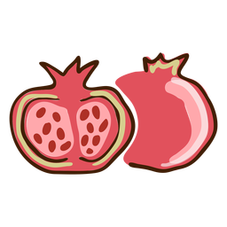 Pomegranate fruit hand drawn PNG Design