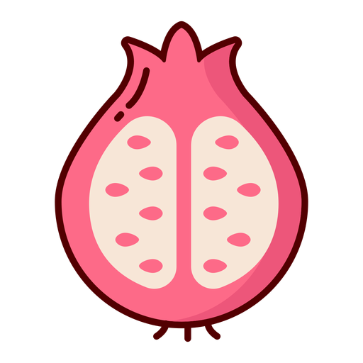Pomegranate opened flat illustration icon PNG Design