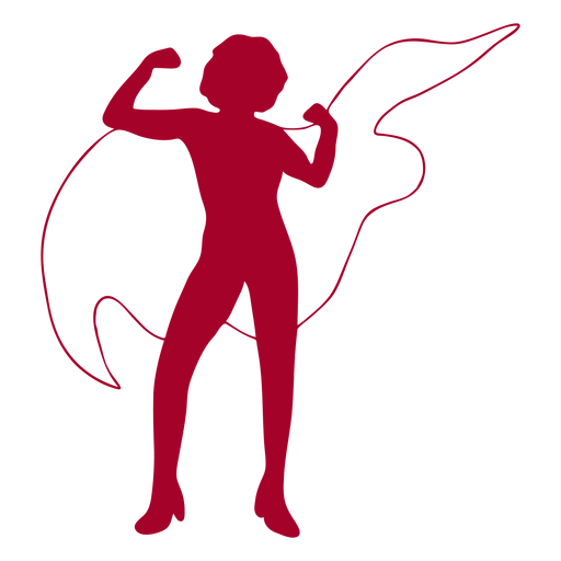 Posing bicep supergirl stroke red PNG Design