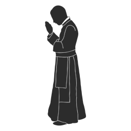 Estêncil de padre orando em perfil Desenho PNG