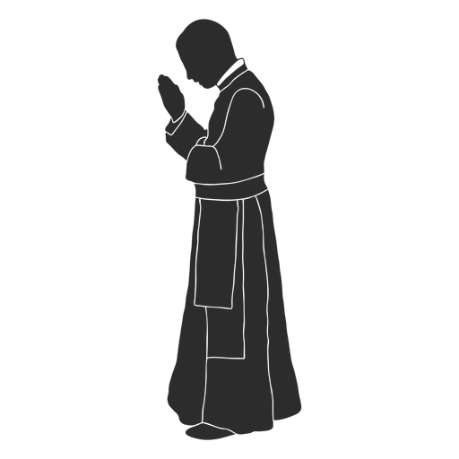 Plantilla de perfil sacerdote orando clero