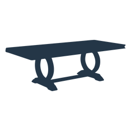 Perspectiva de silueta de patas de círculo de mesa de centro rectangular Diseño PNG