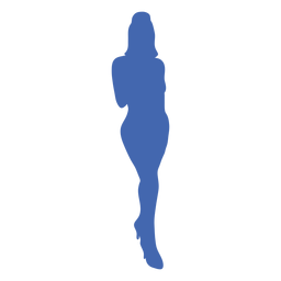 Garota sexy vista frontal silhueta de salto alto azul