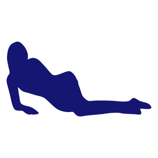 Sexy M?dchen posiert lounging Silhouette blau PNG-Design