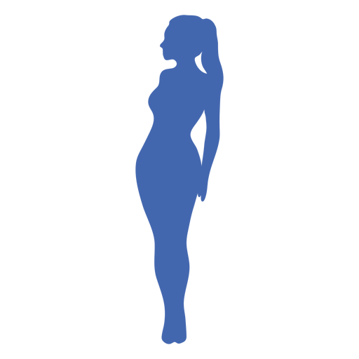 Sexy Mädchen Profil Silhouette blau PNG-Design