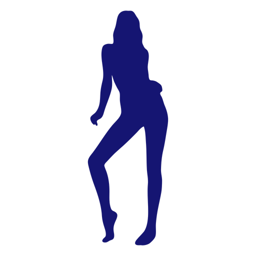 Sexy girl tip toe silhouette blue PNG Design