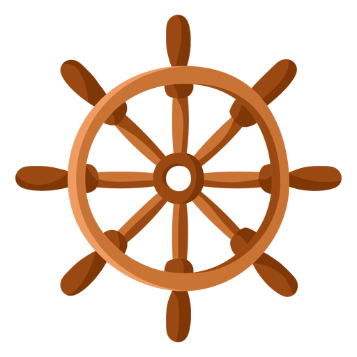 Ship steering wheel illustration flat