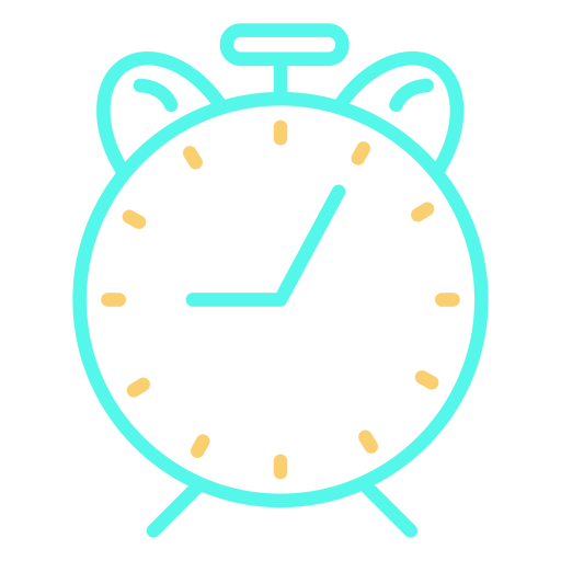 Simple classic analog alarm clock icon PNG Design