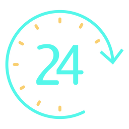 Icono de reloj simple 24 horas Diseño PNG