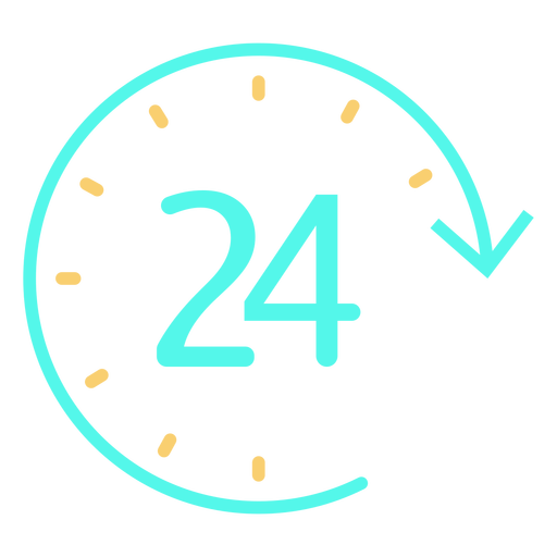 Simple clock 24 time icon PNG Design