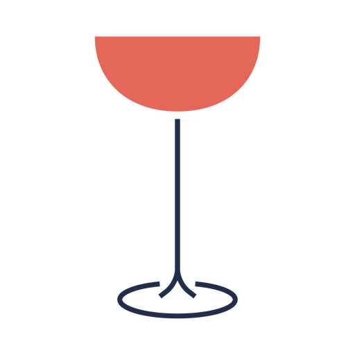 Ilustración de copa de vino tinto de línea simple Diseño PNG