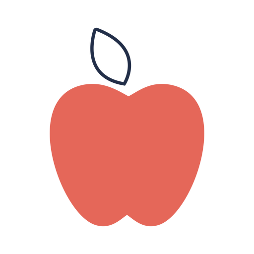 Simple shape red apple flat