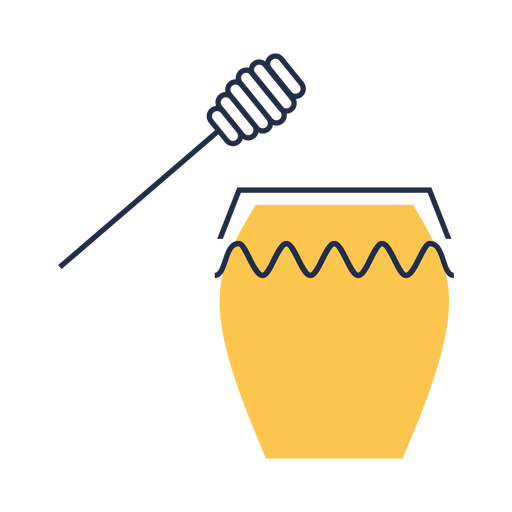 Simple yellow honey jar dipper illustration PNG Design