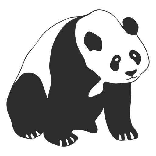 Sitting Panda Stroke Transparent Png Svg Vector File