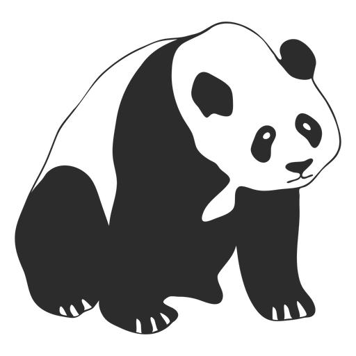 Sitzender Panda-Schlaganfall PNG-Design