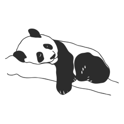 Sleeping panda stroke PNG Design