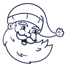 Download Smiling Vintage Santa Head Stroke Transparent Png Svg Vector