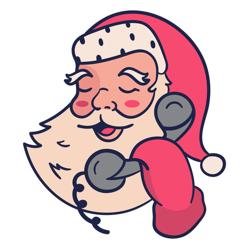 Papai Noel vintage chamando Desenho PNG