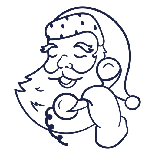 Download vintage santa head stroke calling - Transparent PNG & SVG vector file