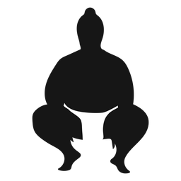 Silueta de luchador de sumo en cuclillas Diseño PNG