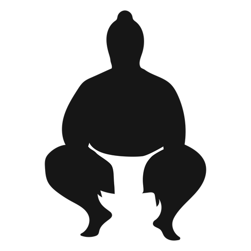 Silueta de luchador de sumo en cuclillas Diseño PNG