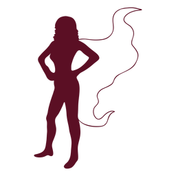 De pie posando silueta de supergirl Diseño PNG