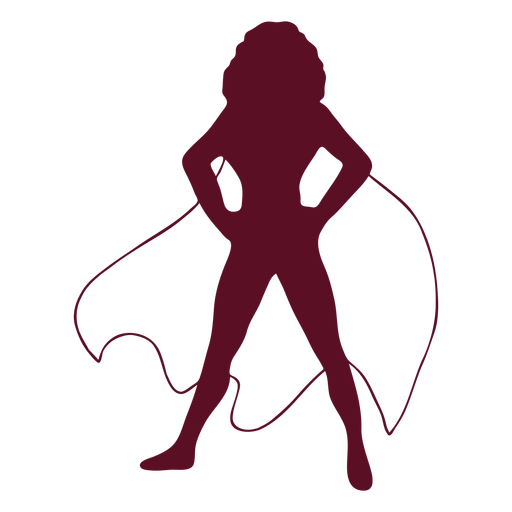 Standing supergirl silhouette PNG Design