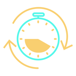 Icono de cronómetro trazo de flechas circulares Diseño PNG