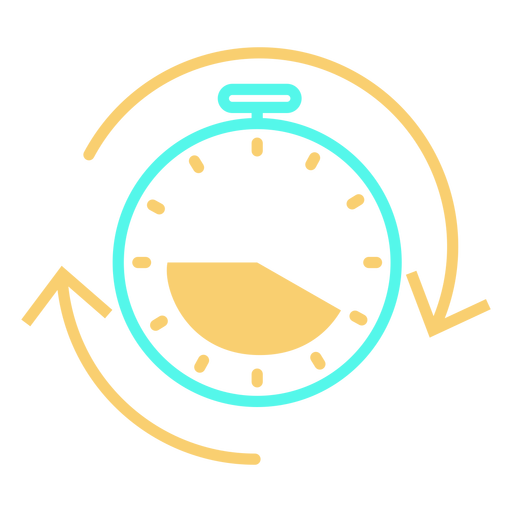 Stopwatch icon circular arrows stroke PNG Design