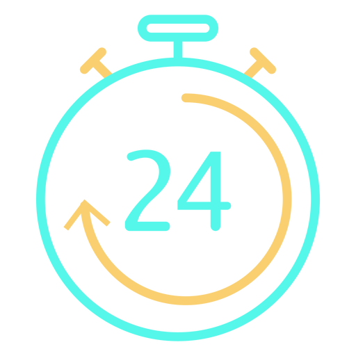 Stopwatch icon digital 24 circular arrow PNG Design