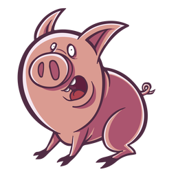 Surprised pig cartoon PNG Design