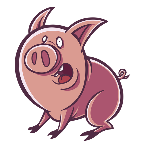 Desenho de porco surpreso