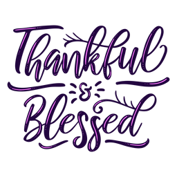 Thankful blessed lettering