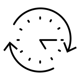 Ícone de setas do tempo traço do relógio Desenho PNG