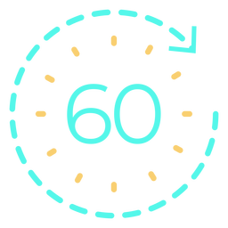 Ícone ciano do temporizador 60 tempos Desenho PNG