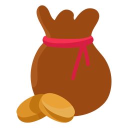 Treasure bag coin illustration PNG Design