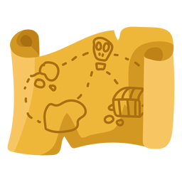 Ilustração plana bege do mapa do tesouro Desenho PNG