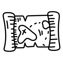 Trazo de ilustración de mapa del tesoro Diseño PNG