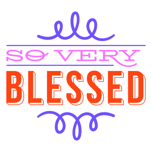 Very blessed thanksgiving lettering colorful PNG Design