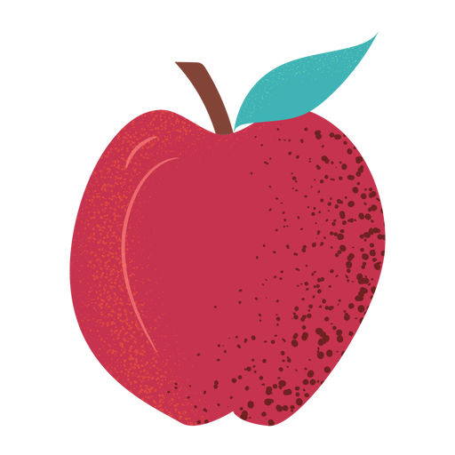 Whole apple fruit textured PNG Design