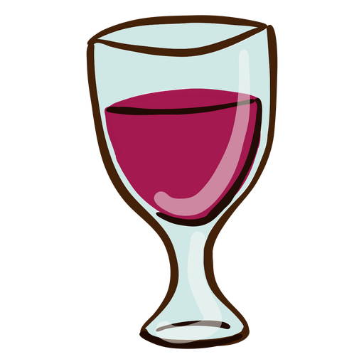 Copo de vinho desenhado à mão Desenho PNG