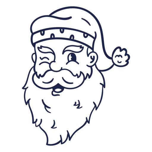 Download Winking Vintage Santa Head Stroke Transparent Png Svg Vector File