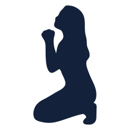 Woman praying silhouette PNG Design