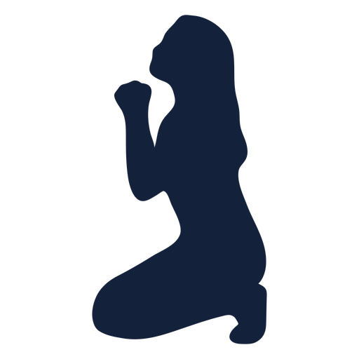 Silhueta de mulher rezando Desenho PNG