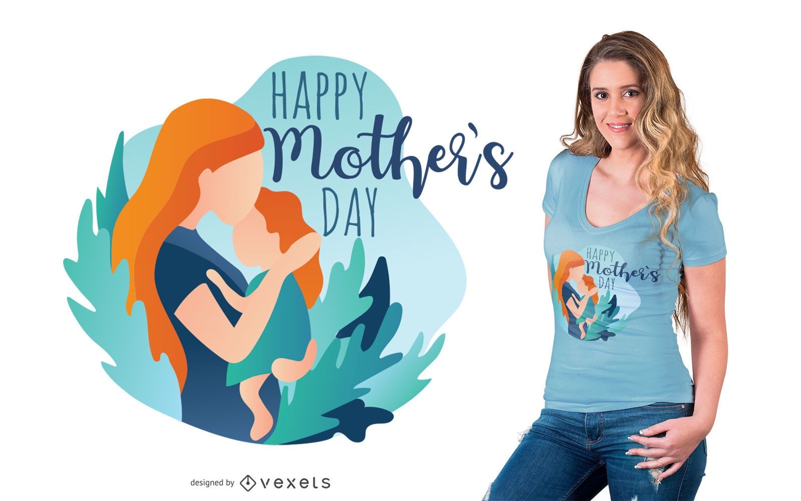 Gl?cklicher Muttertag T-Shirt Design